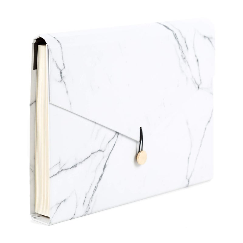 U Brands Fashion Expandable File Folder, Letter Size, 13 Pockets, Marble Print - Image 2